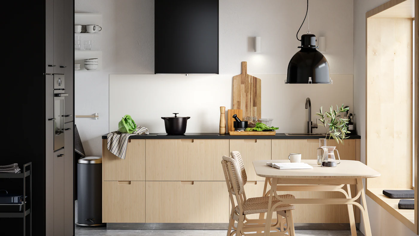 Un design original de cuisine beige