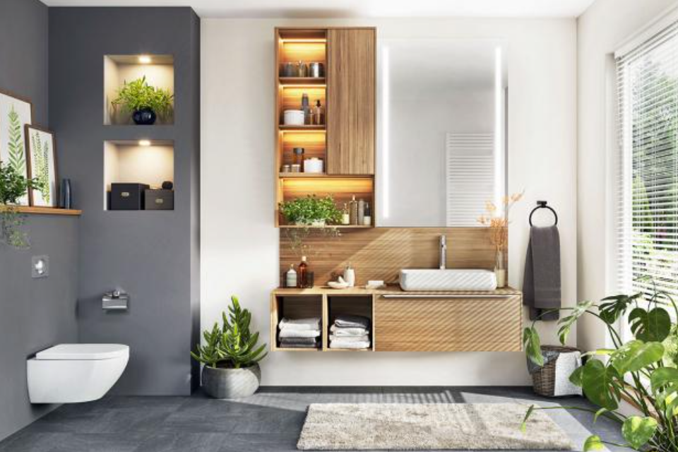 Madera en el baño - inspiraciones boho