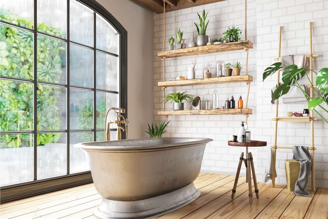 Madera en el baño - Diseño boho