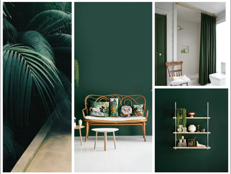 Verde bottiglia nel design d'interni della casa