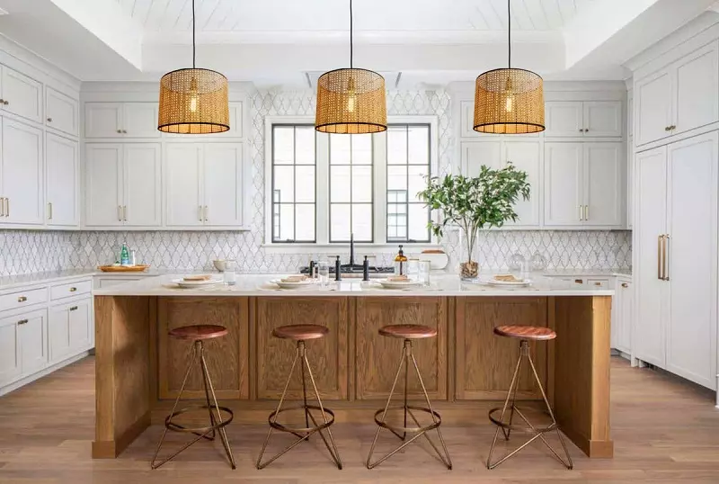 Un'interessante cucina di design negli Hamptons