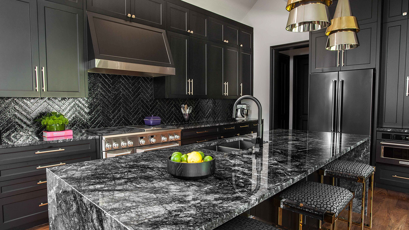 Black marble kitchen