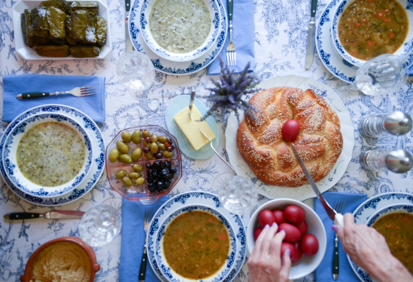 Menu tradizionale greco di Pasqua