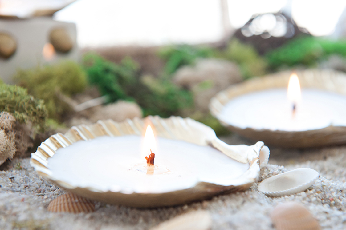 Souvenir delle vacanze - come fare una candela in una conchiglia?