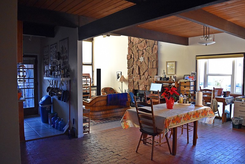 Stone tile dining room