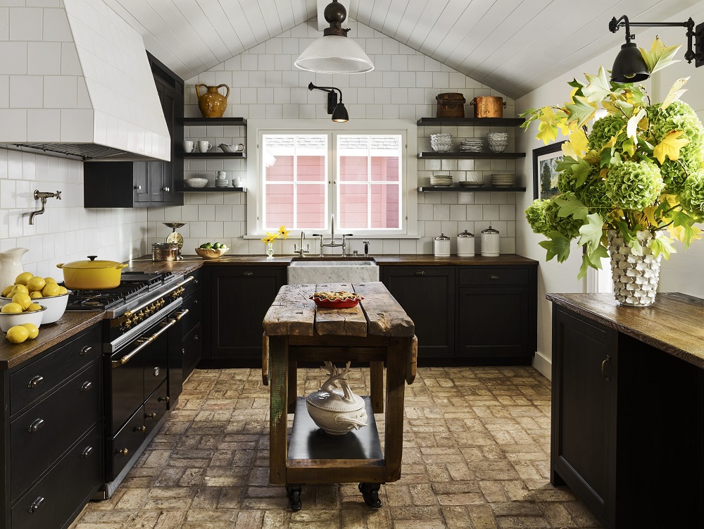 A black and white rustic kitchen decor