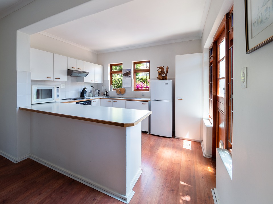 Scandinavian style kitchen with wood