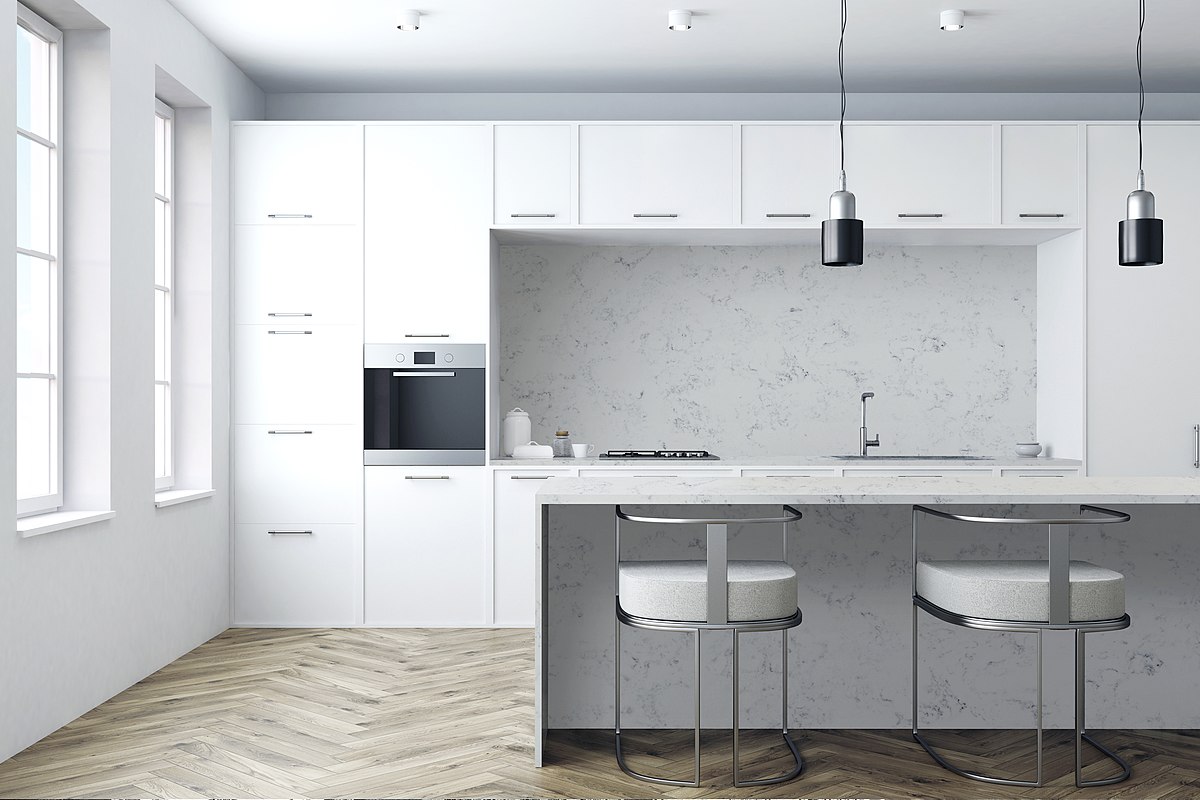 White Scandinavian kitchen design