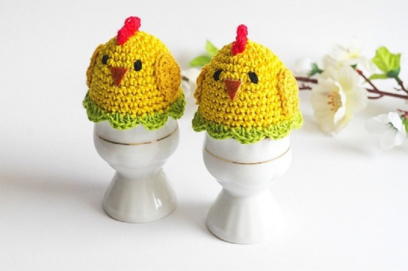 Poussins au crochet - petits centres de table de Pâques