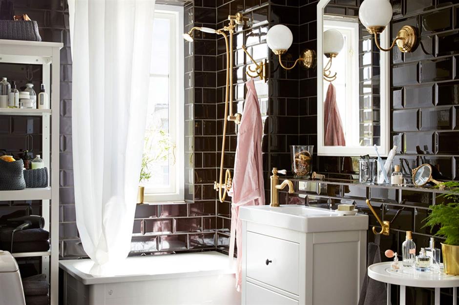 Decoración de baño con glamour de Hollywood