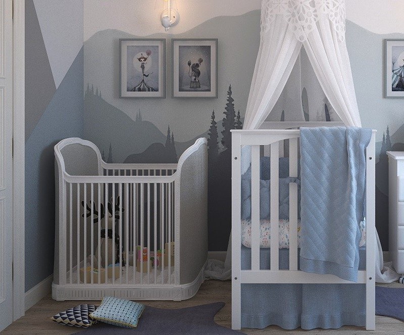 Charcoal and blue children's room