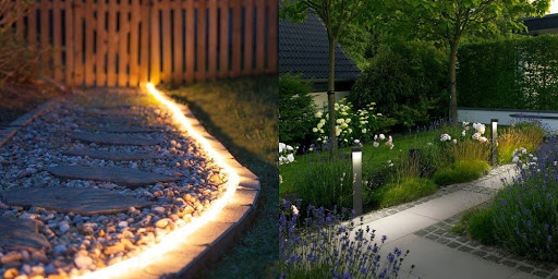 Lighted path landscape design