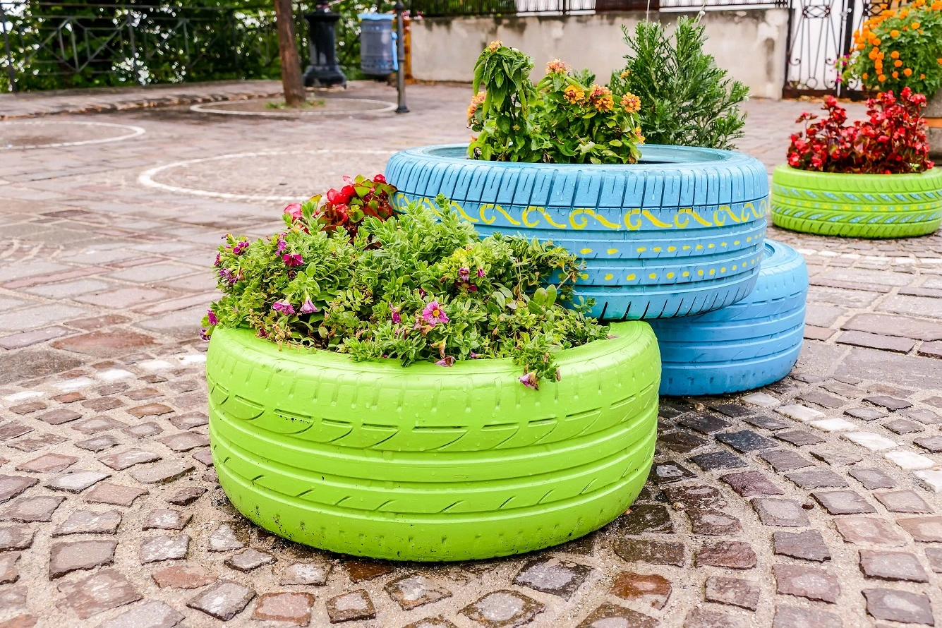 4 Idee di Decorazione fai-da-te con i Pneumatici - Artigianato da Giardino con i Pneumatici