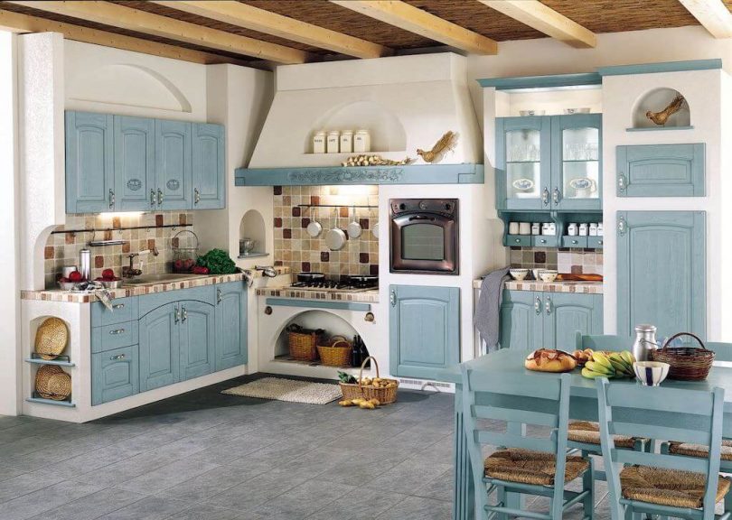 Cocina retro en colores pastel