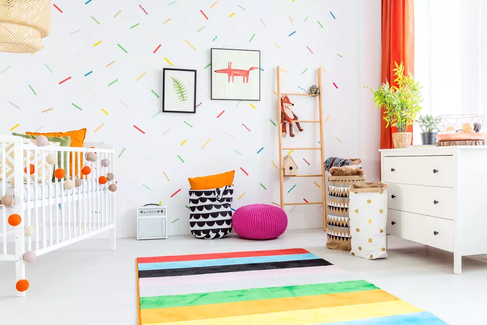 Couleurs dans une chambre de bébé