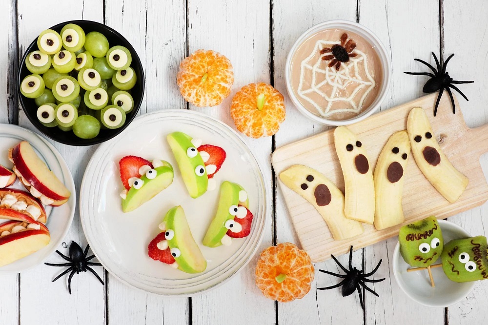 Bocadillos de fruta - Decoración de Halloween