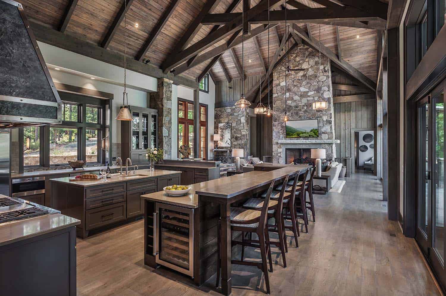 A grey kitchen in old style