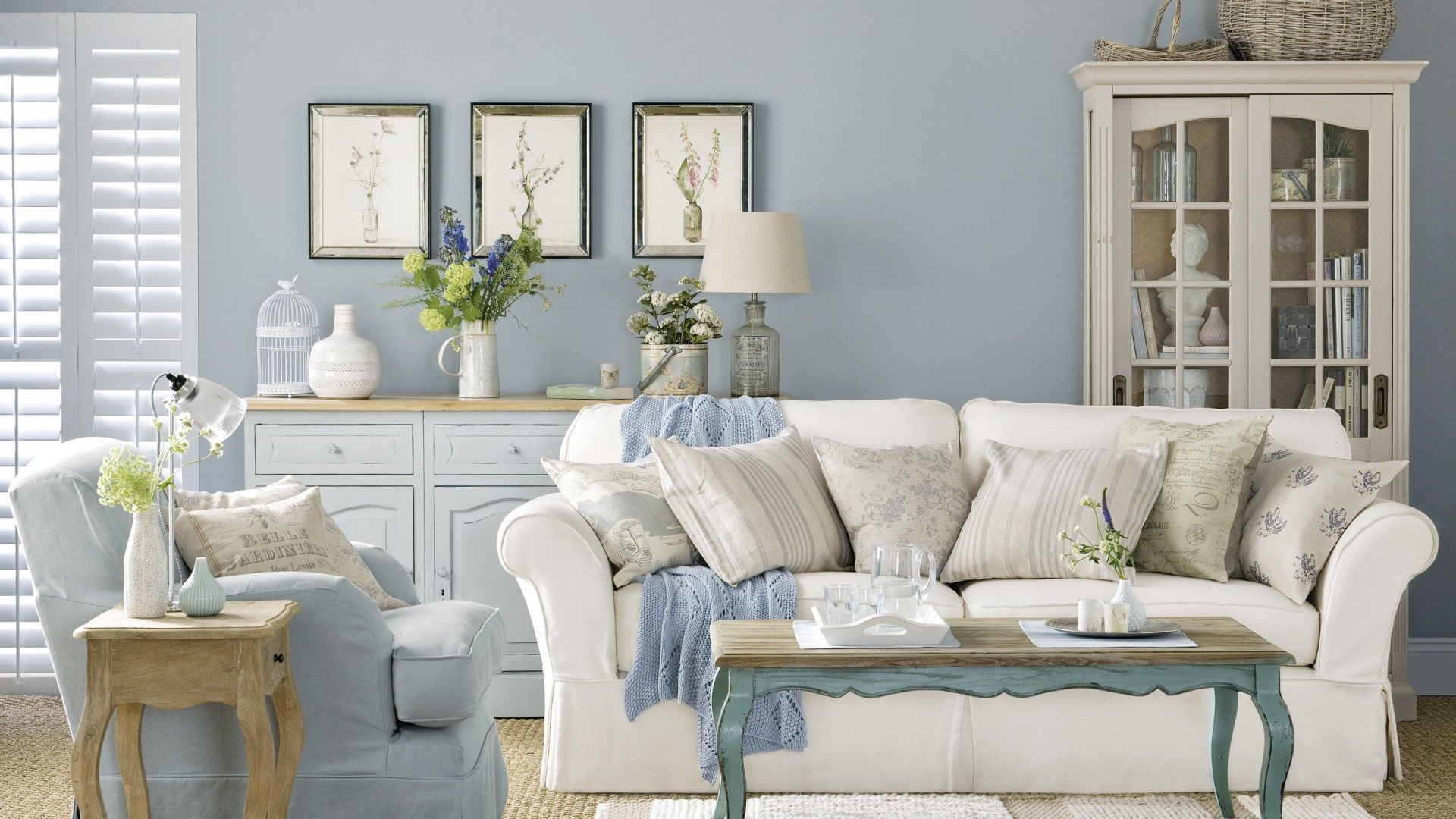 Eine blaue shabby chic Wohnkultur