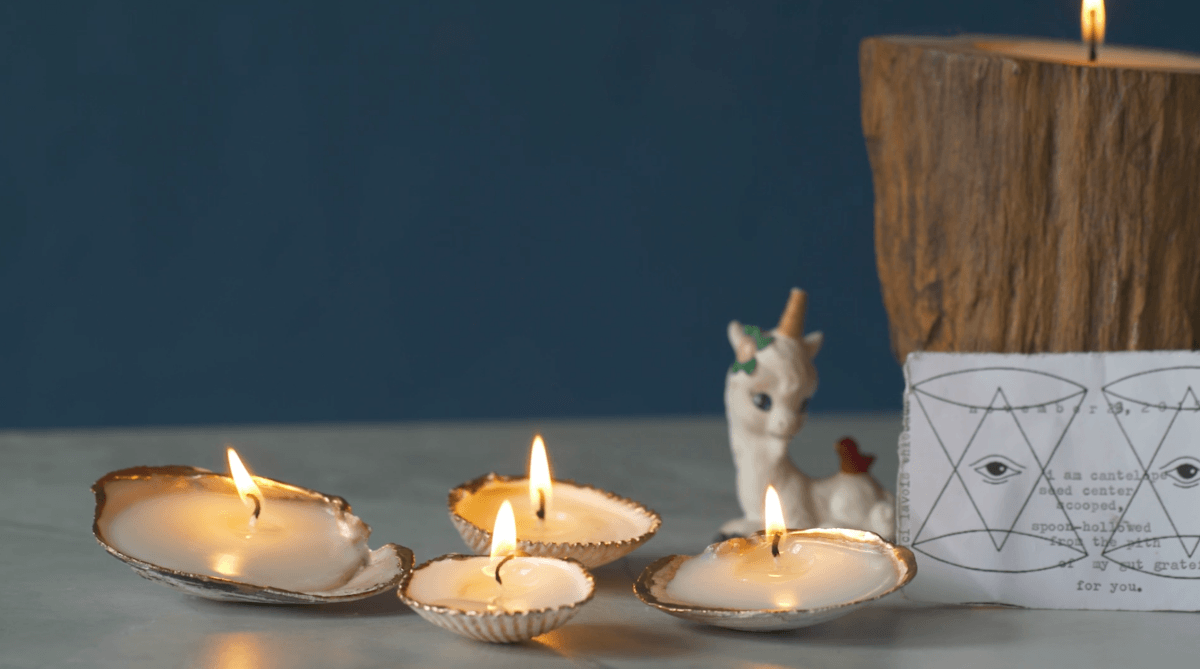 Hacer velas en casa - conchas marinas