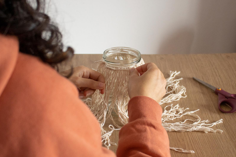 Hacer velas en casa - macramé