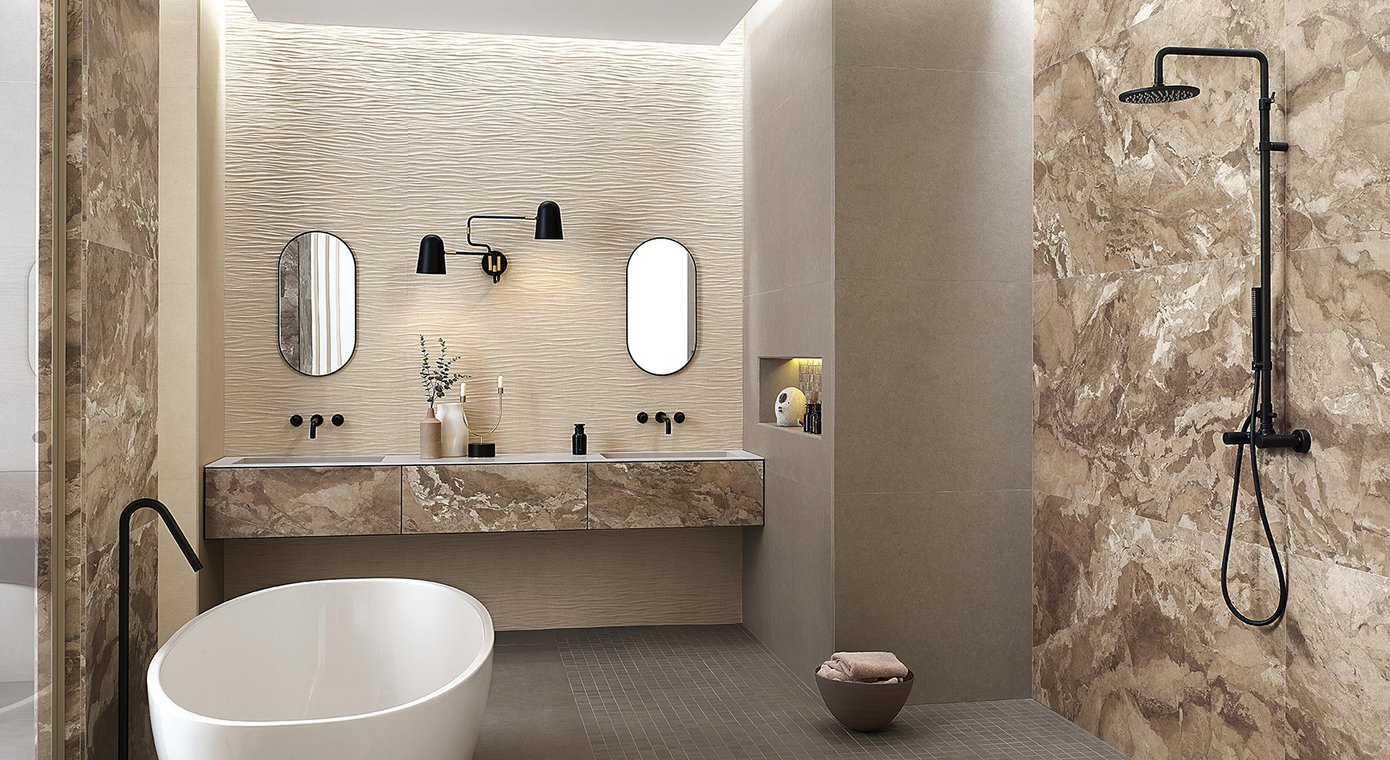 Colore taupe - progettare un bagno dall'aspetto interessante