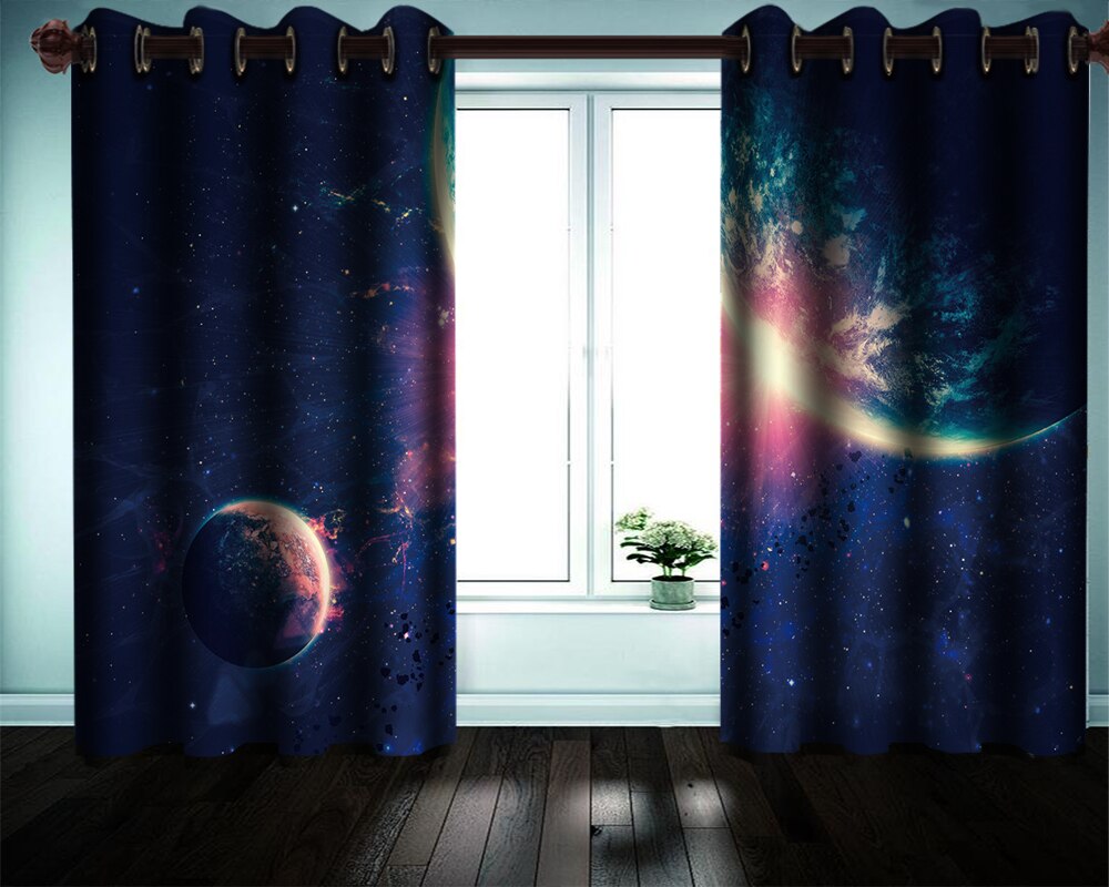 Cortinas modernas para el salón - una galaxia